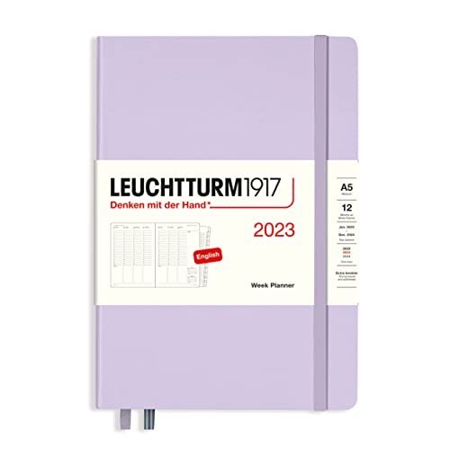 Agenda Planner Settimanale Media A5 2023 con Quaderno Aggiuntivo Lilla Leuchtturm