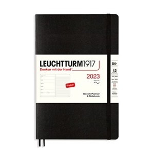 Agenda Settimanale e Taccuino B6+ 2023 con Copertina Morbida Paperback Nero Leuchtturm