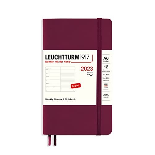 Agenda Settimanale e Taccuino B6+ 2023 con Copertina Morbida Paperback Port Red Leuchtturm