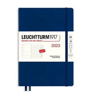 Agenda Settimanale e Taccuino Media A5 2023 con Quaderno Aggiuntivo Nero Leuchtturm