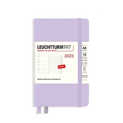 Agenda Settimanale e Taccuino Pocket A6 2023 con Quaderno Aggiuntivo Lilla Leuchtturm