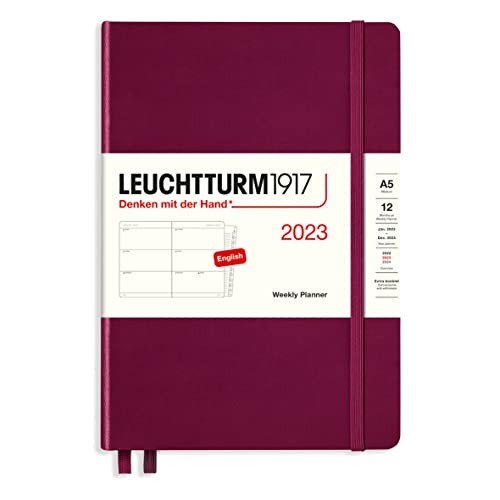 Agenda Settimanale Media A5 2023 con Quaderno Aggiuntivo Port Red Leuchtturm