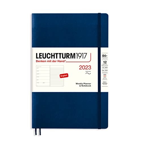 Agenda Settimanale e Taccuino B6+ 2023 con Copertina Morbida Paperback Navy Leuchtturm