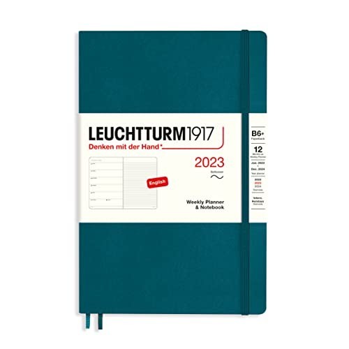 Agenda Settimanale e Taccuino B6+ 2023 con Copertina Morbida Paperback Pacific Green Leuchtturm