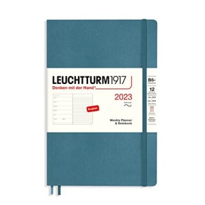 Agenda Settimanale e Taccuino Media A5 2023 con Copertina Morbida Stone Blue Leuchtturm