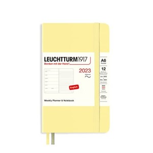 Agenda Settimanale e Taccuino Media A5 2023 con Copertina Morbida Vaniglia Leuchtturm