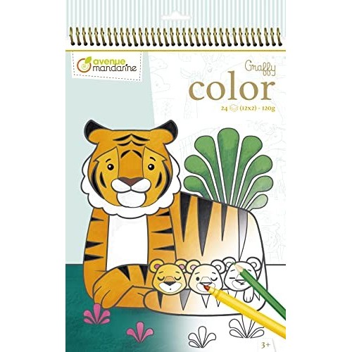 Blocco da Colorare Graffy Color Animali Mamma/Bimbo Avenue Mandarine