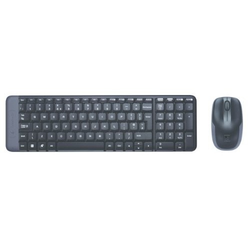 Tastiera e Mouse Wireless Logitech MK220 Nera