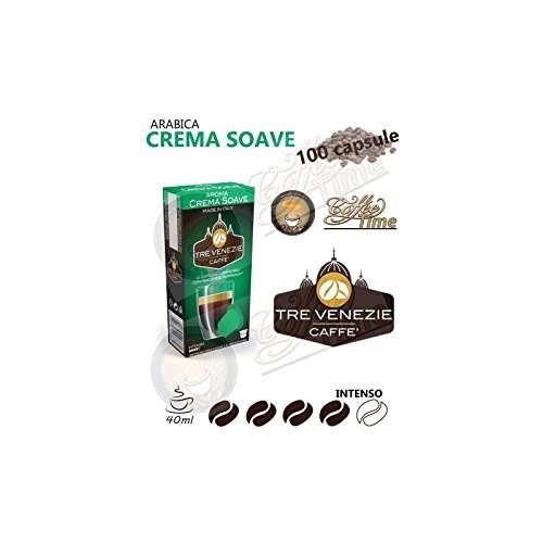 100 CAPSULE CAFFE' TRE VENEZIE NESPRESSO CREMA SOAVE MEDIA TOSTATURA