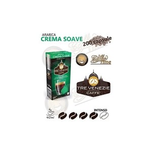 200 CAPSULE CAFFE' TRE VENEZIE PER NESPRESSO CREMA SOAVE MEDIA TOSTATURA