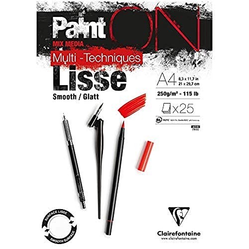 Blocco Clairefontaine Paint'on Lisse Liscio A4 25ff 250gr