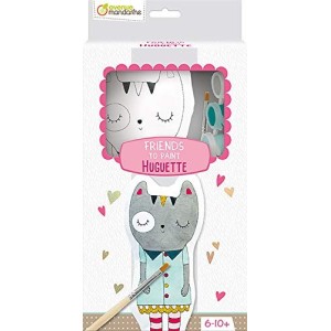 Il Gatto Huguette In Tessuto da Colorare con Kit di Colori Avenue Mandarine