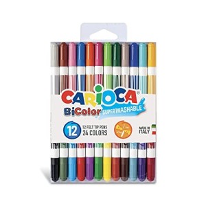 12 Pennarelli Bi-Colore Carioca