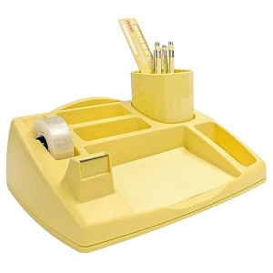 Set Cancelleria Organizer da Scrivania Pastel Giallo con Base Antiscivolo Arda