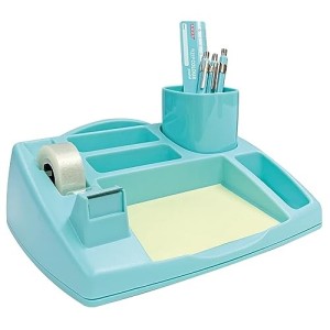 Set Cancelleria Organizer da Scrivania Pastel Azzurro con Base Antiscivolo Arda