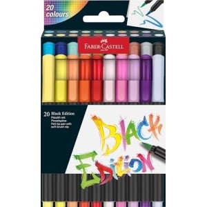 Astuccio 20 Pennarelli Brush Black Edition Faber-Castell