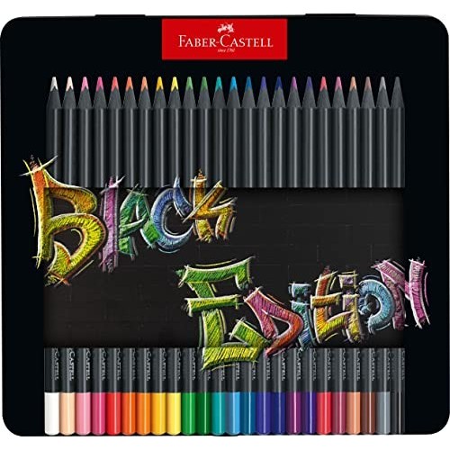 Astuccio in Metallo 24 Pastelli Black Edition Faber-Castell