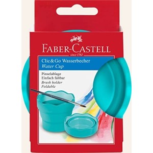 Bicchiere Vaschetta Lavapennelli Clic&Go Turchese Faber-Castell