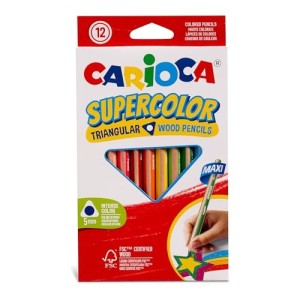 12 Pastelli Carioca Supercolor Maxi Traingolari 5mm