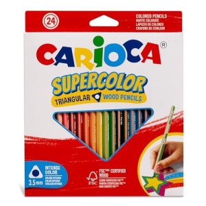 24 Pastelli Carioca Supercolor Triangolari 3,5mm