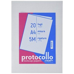 FOGLI PROTOCOLLO 20PZ QUADRETTI 5MM