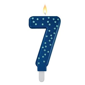 MAXI CAKE CANDLE - NUMBER 7 - BLUE