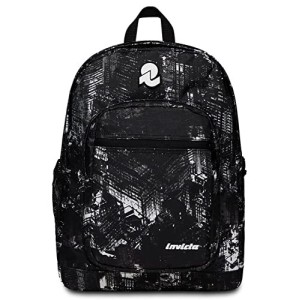 Zaino Invicta Backpack Fantasy Nero con Palazzi Bianchi