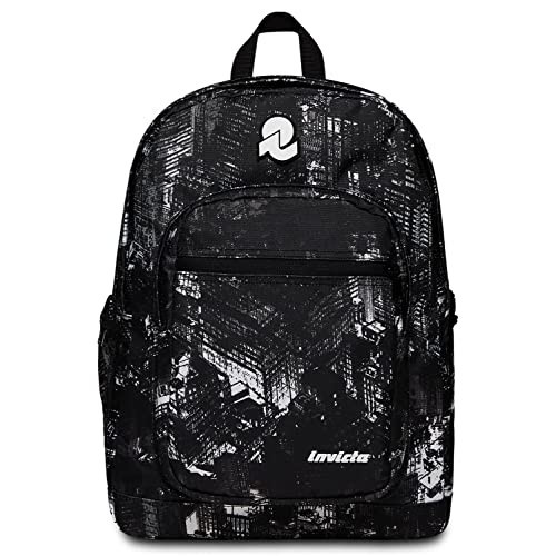 Zaino Invicta Backpack Fantasy Nero con Palazzi Bianchi