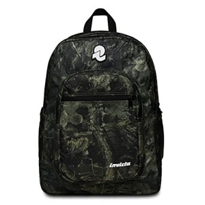 Zaino Invicta Backpack Fantasy Verde Militare con Foglie