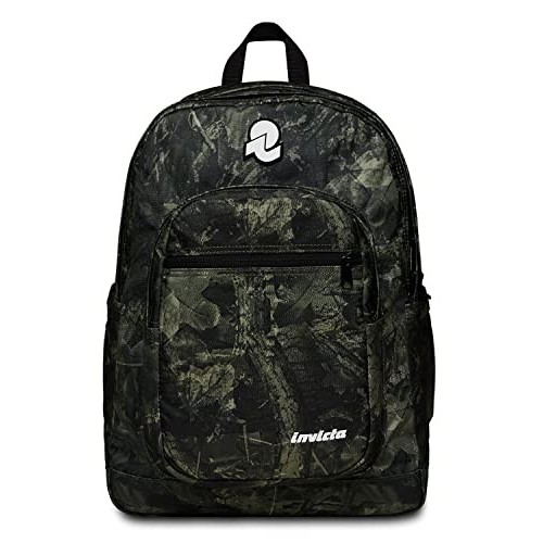 Zaino Invicta Backpack Fantasy Verde Militare con Foglie