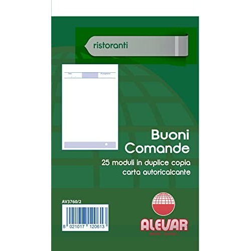 10 BLOCCHI COMANDE RISTORANTE 25x2 FOGLI AUTORICALCANTI 17x9,9 cm