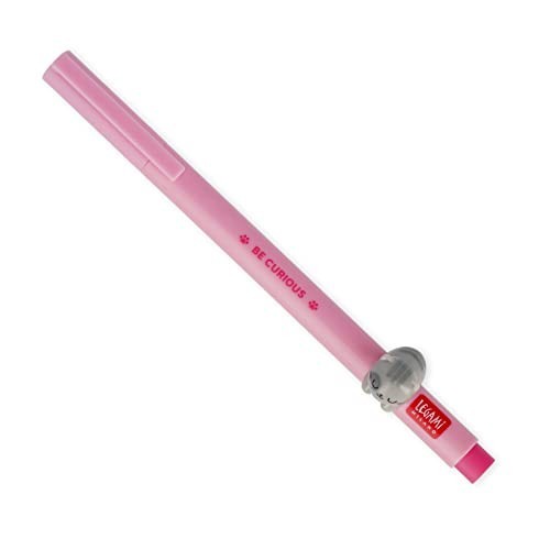 Penna Gel con Inchiostro Gel Rosa e Gattino Decorativo Legami