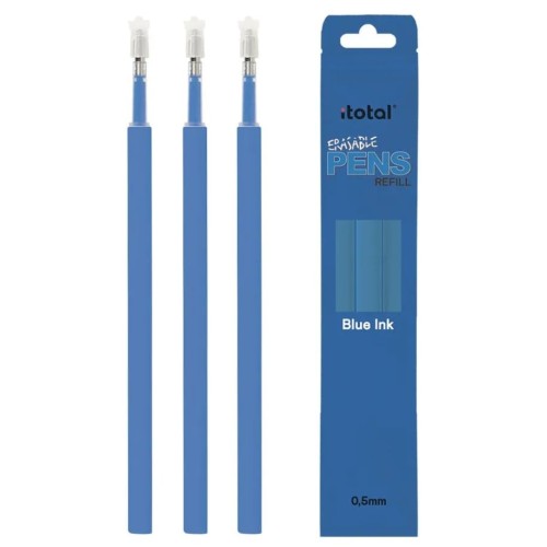 3 Refill per Penna Cancellabile Blu I-Total