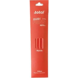 3 Refill per Penna Cancellabile Rosso I-Total