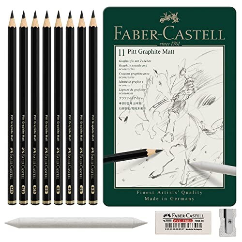 Faber-Castell 115220 - Set in Metallo di matite Pitt Graphite Matt 11pz