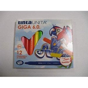 Pennarelli Tinta Unita 12 colori Jumbo 6.0