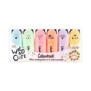 Astuccio 6 Mini Evidenziatori Wild&Cute Colourbook