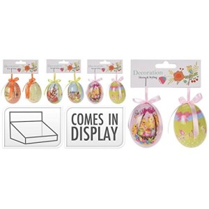 Decorazioni pasquali, Set 2 uova pasqua decoro da appendere 6 cm