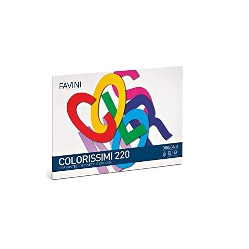 BLOCCO DISEGNO FAVINI COLORISSIMI 8 COLORI 220GR 24X33 16 FG