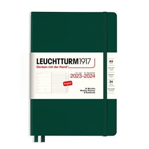 Agenda Settimanale 18 Mesi Media A5 2024 con Quaderno Aggiuntivo Forest Green Leuchtturm