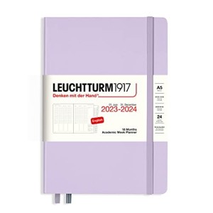 Agenda Settimanale 18 Mesi Media A5 2024 con Quaderno Aggiuntivo Lilac Leuchtturm