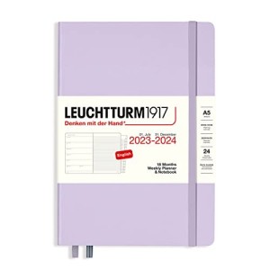 Agenda Settimanale 18 Mesi Media A5 2024 con Quaderno Aggiuntivo Lilac Leuchtturm