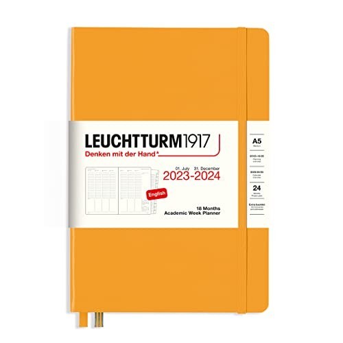 Agenda Settimanale 18 Mesi Media A5 2024 con Quaderno Aggiuntivo Rising Sun Leuchtturm