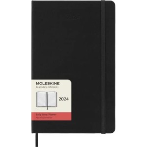 Moleskine Agenda Giornaliera 2024 Copertina Rigida e Chiusura Elastica 13 x 21 cm Colore Nero