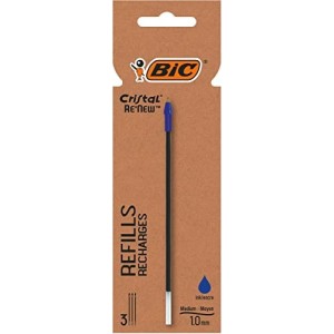 Refill Penna Bic Cristal Re'New Matte Metal Blu