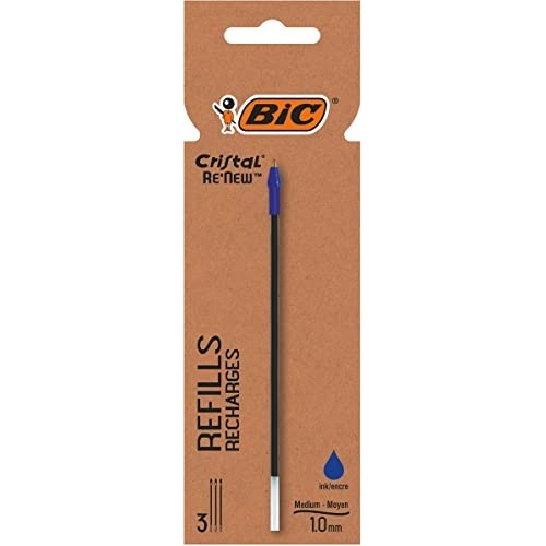 Refill Penna Bic Cristal Re'New Matte Metal Blu