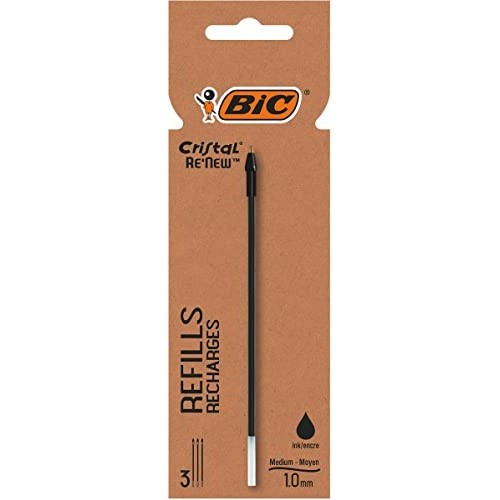 Refill Penna Bic Cristal Re'New Matte Metal Nero