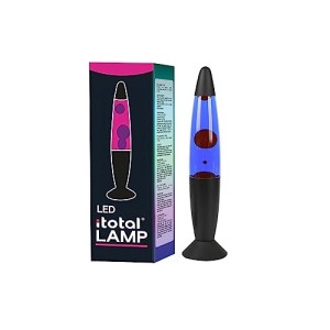 Lampada Lava Base Nera Liquido Rosa