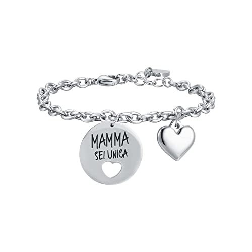 BRACCIALE DONNA IN ACCIAIO MAMMA SEI LA MIA MIGLIORE AMICA