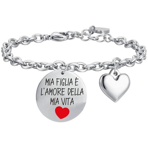 BRACCIALE DONNA IN ACCIAIO MIA FIGLIA E' L'AMORE DELLA MIA VITA